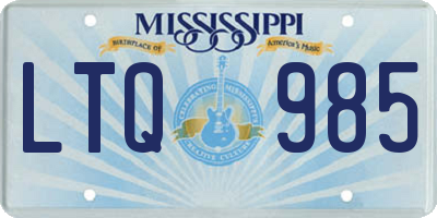MS license plate LTQ985