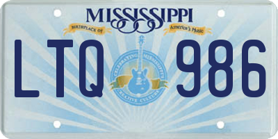 MS license plate LTQ986