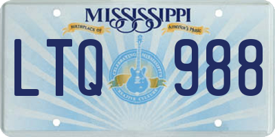 MS license plate LTQ988