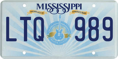 MS license plate LTQ989