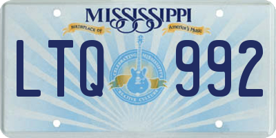 MS license plate LTQ992