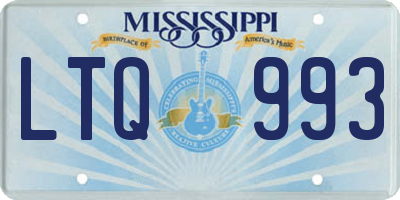 MS license plate LTQ993