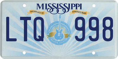 MS license plate LTQ998