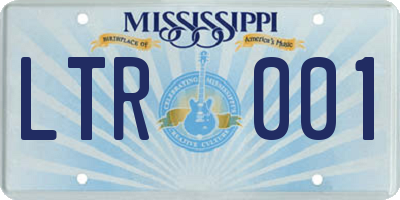 MS license plate LTR001