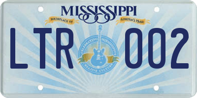 MS license plate LTR002