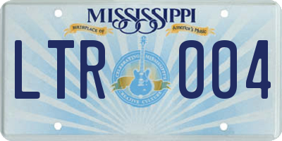 MS license plate LTR004