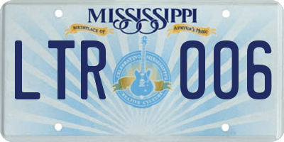 MS license plate LTR006
