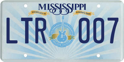 MS license plate LTR007