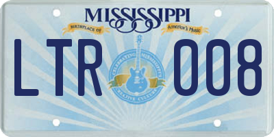 MS license plate LTR008