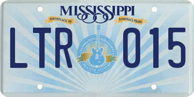 MS license plate LTR015
