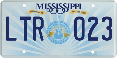 MS license plate LTR023