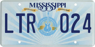 MS license plate LTR024