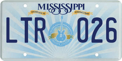 MS license plate LTR026