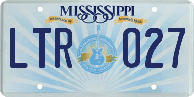 MS license plate LTR027