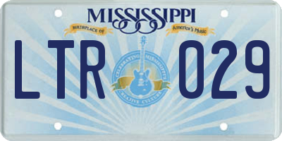 MS license plate LTR029