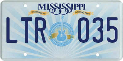 MS license plate LTR035