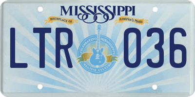 MS license plate LTR036