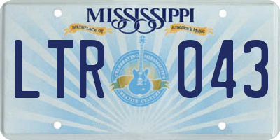 MS license plate LTR043