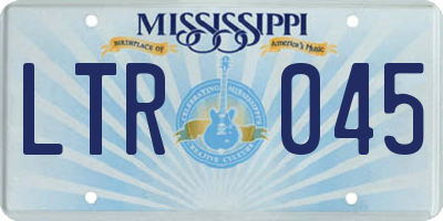 MS license plate LTR045