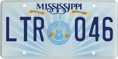 MS license plate LTR046