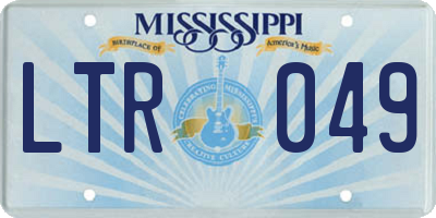 MS license plate LTR049