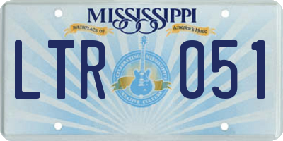 MS license plate LTR051