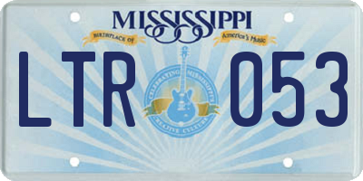 MS license plate LTR053