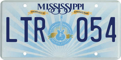 MS license plate LTR054