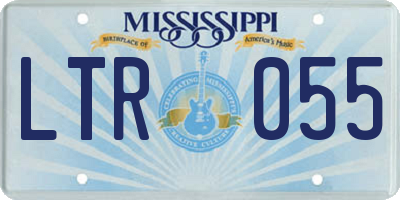 MS license plate LTR055