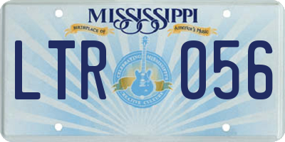 MS license plate LTR056