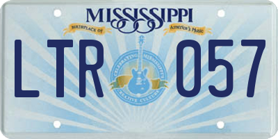MS license plate LTR057
