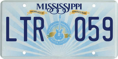 MS license plate LTR059
