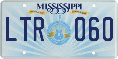 MS license plate LTR060