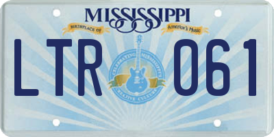MS license plate LTR061