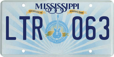 MS license plate LTR063