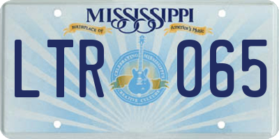 MS license plate LTR065