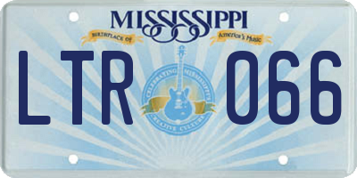 MS license plate LTR066