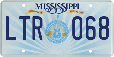 MS license plate LTR068