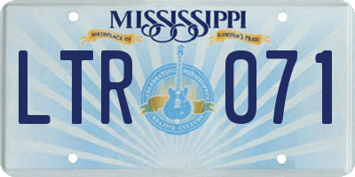 MS license plate LTR071