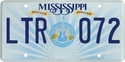 MS license plate LTR072