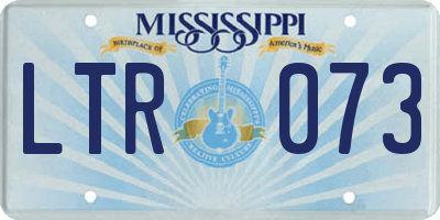 MS license plate LTR073