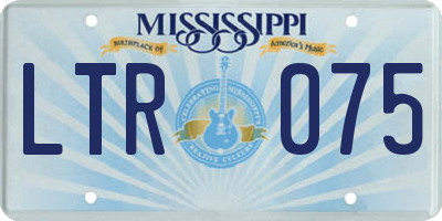 MS license plate LTR075