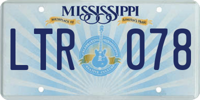 MS license plate LTR078