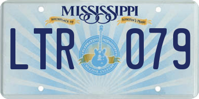 MS license plate LTR079