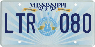 MS license plate LTR080