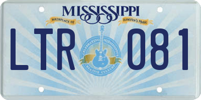 MS license plate LTR081