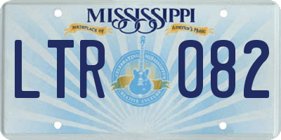 MS license plate LTR082
