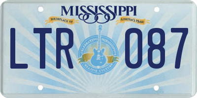 MS license plate LTR087