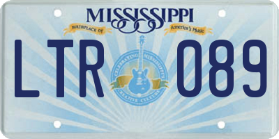 MS license plate LTR089