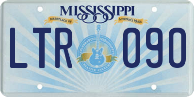 MS license plate LTR090